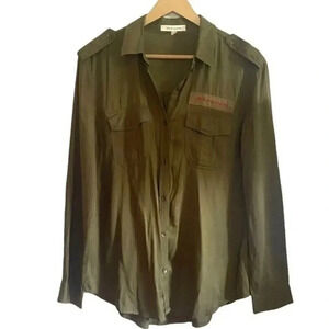 Life in Progress Military Green Button Down